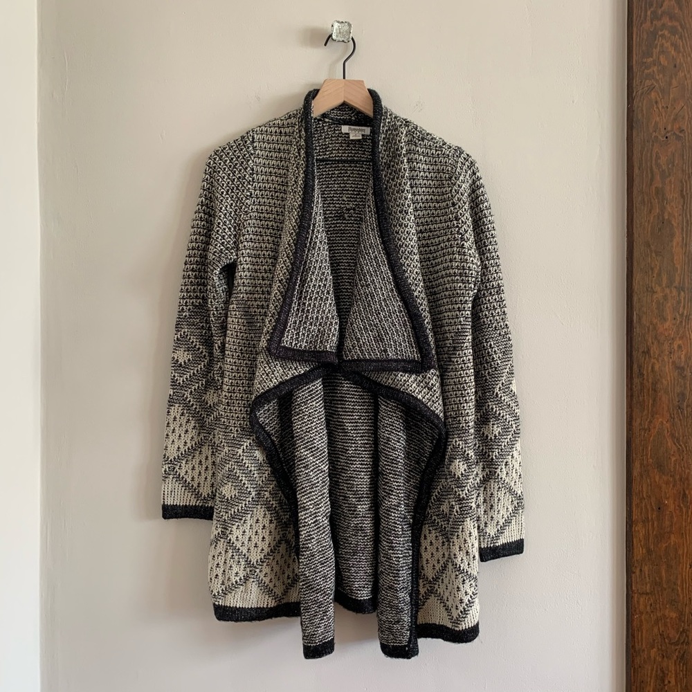 Black and white patterned cardigan